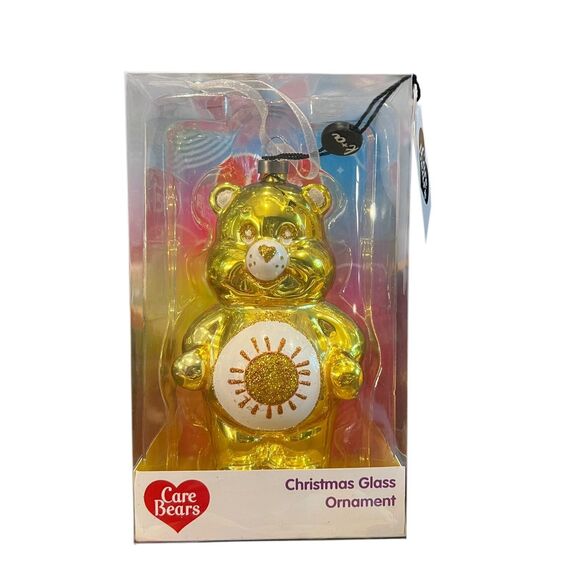 Care Bears Gold Sunshine Funshine Bear 5" Glass Christmas Ornament - Picture 2 of 6
